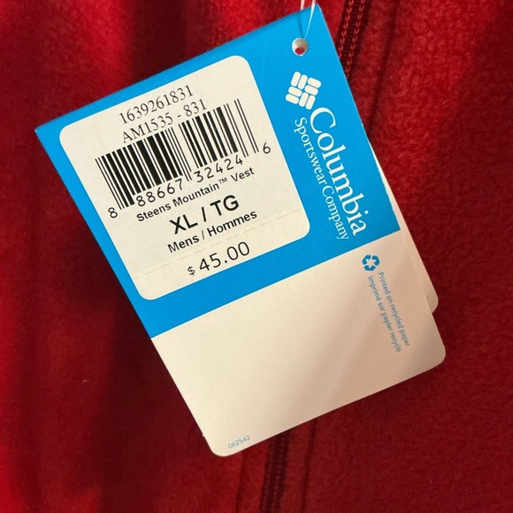 NWT Columbia Men’s Orange and Gray Fleece Vest Size XL - Picture 3 of 6